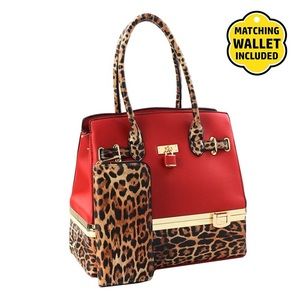 Red Leopard Print handbag